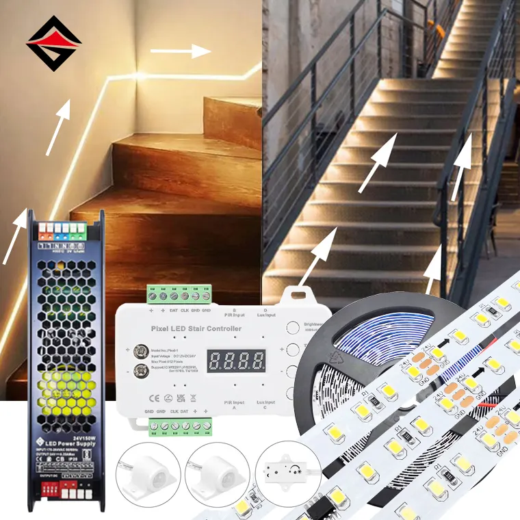 Anpassbarer LED -Treppenleuchtstreifen -Set