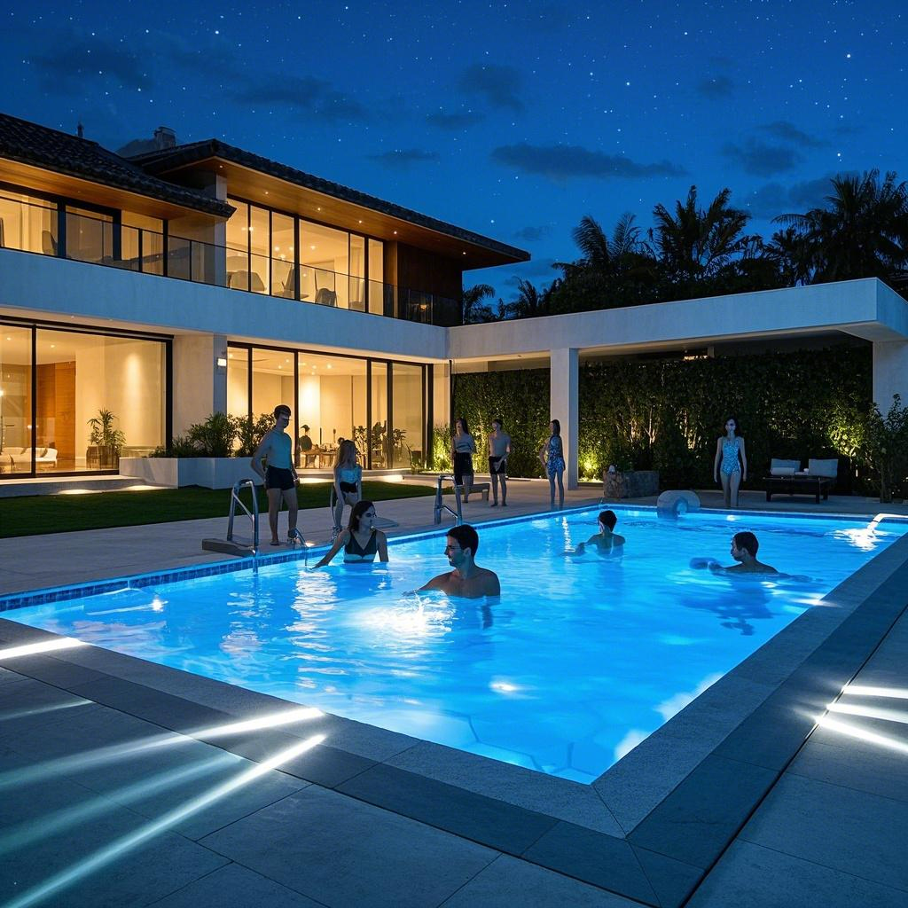 Ist es gefährlich, leichte Streifen im Pool zu installieren?